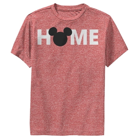 Boy s Mickey & Friends Home Mickey Mouse Logo Performance Graphic Tee Red Heather Small
