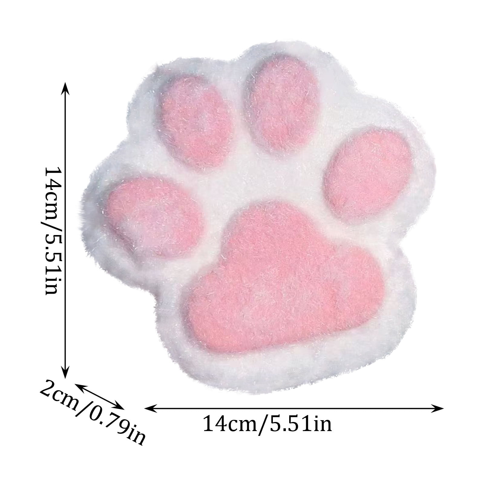 Large Cat Paw Taba Squeeze Toys, 5.5 Inch Furry Pink Cute Fufu Squeeze Sensory Stress Relief Fidget Toys for Party Favors Sensory Anxiety Toys for Adults (Plush Pink)
