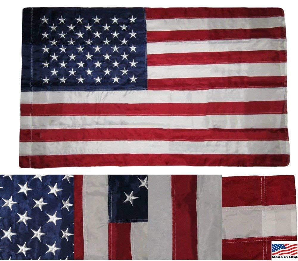 2x3 Embroidered Usa American Pole Sleeve Nylon Flag 2 X3 Made In Usa