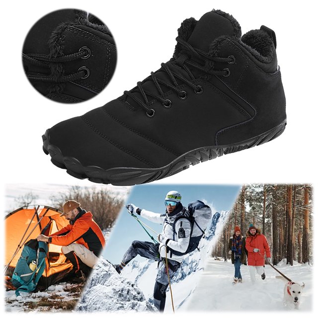 Botines Informales Invierno Zapatos Trekking Al Aire Libre Descalzos Alta Botas Nieve Antideslizantes Térmicas para Viajes
