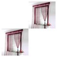 thumbnail image 3 of Cateissary Dulce corazón borla cadena puerta cortina ventana habitación cortina divisor varilla bolsillo viento rojo 100cmX200cm 2piezas Cateissary CBP009902, 3 of 4