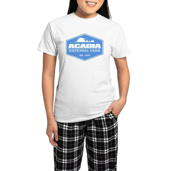 CafePress - Acadia NP 3 Pajamas - Women's Short Sleeve Print T-Shirt and Pants Light Cotton Pajama Set