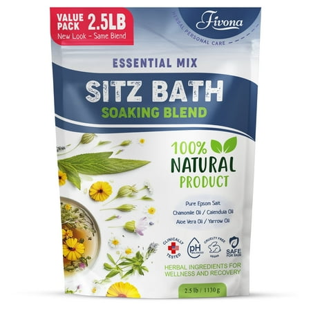 Sitz Bath Salts 40oz for Hemorrhoids and Postpartum Care Natural Epsom Soak Blend
