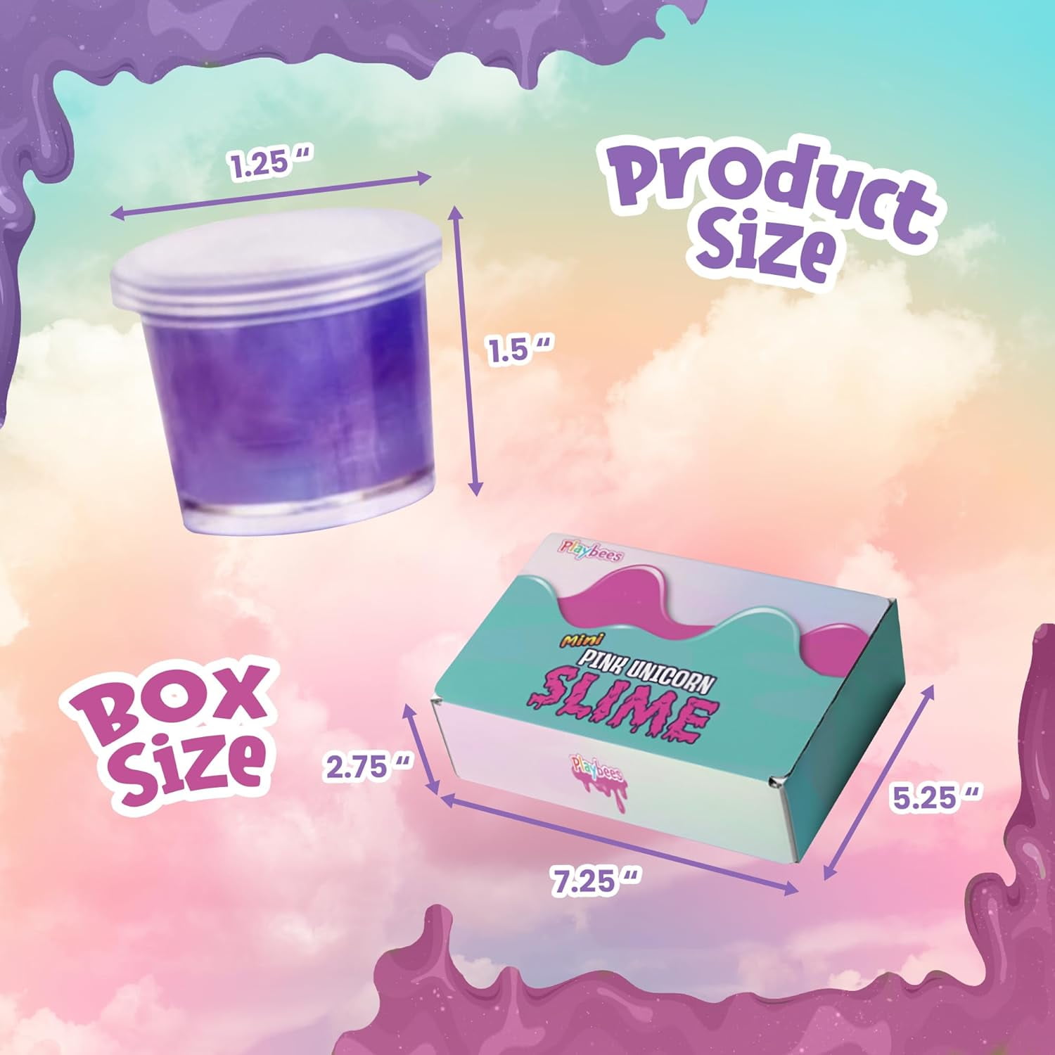 Playbees Purple Princess Slime - 48 Pack - Mini Slime Party Favors - Pink, Purple, and White Colors for Sensory Fun, Stress Relief, Travel Sized, Classroom Prize, Activity Playset DIY, Ages 3+