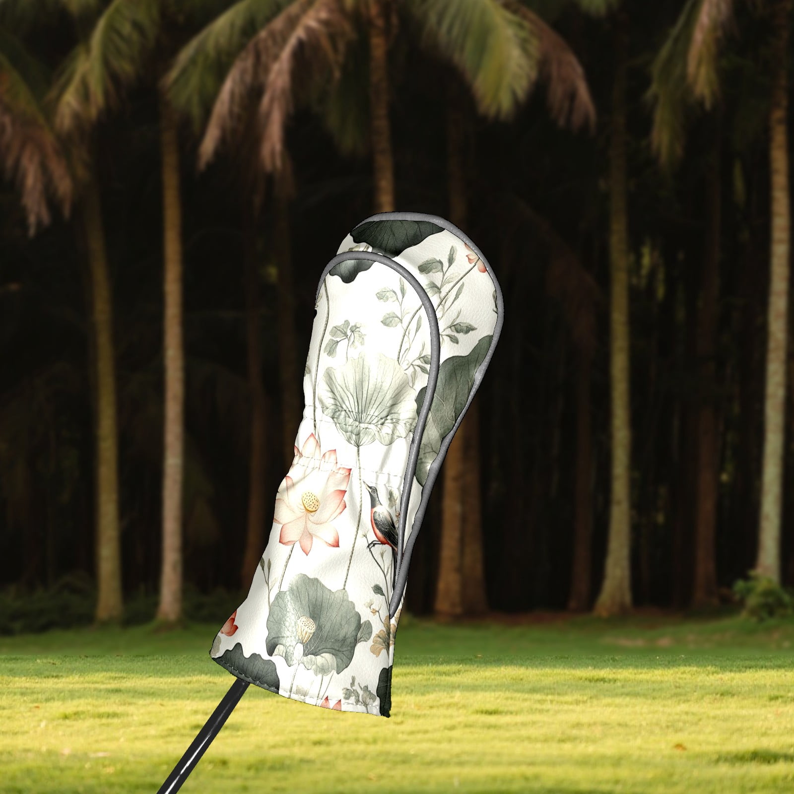 Golf Head Covers Chinese Style Pattern for Driver, Wood & Hybrid, Premium Waterproof PU Leather with Plush Lining, Oriental Golf Gifts