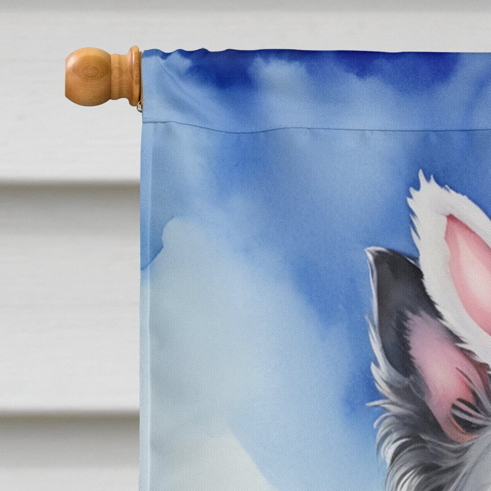 Border Collie Easter Egg Hunt House Flag 28 in x 40 in