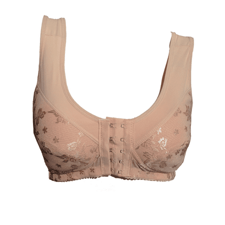 

BIMEI Women s Front Closure Cotton Pocketed Mastectomy Bra Post Surgery Wire Free Full-Freedom Cotton Plus Size Everyday Bra 8515 Pink 40B