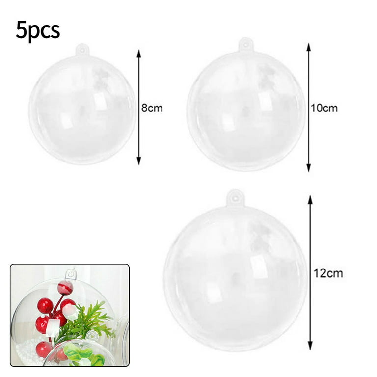 12 Clear Plastic Ball Fillable Ornament Favor 4 100mm