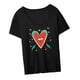 thumbnail image 5 of Camiseta de manga corta para mujer, estilo urbano, holgado, elegante, suave y cómodo, básica, para ir de compras, al trabajo o al trabajo, color negro SG, 5 of 9