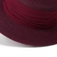 thumbnail image 5 of PBFRDSJ Women's Wide Brim Braided Sun Hat UPF 50+ Sun Protection Flat Top Hat Floppy Summer Beach Cap, 5 of 5