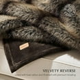 thumbnail image 6 of EVERGRACE Luxury Faux Fur Throw Blanket, Soft Fluffy Faux Mink Blankets for Bed, Couch, Sofa, Thick Cozy Plush Warm Fur Throws with Reversible Velvet, Ombré Sable Brown, 50"x60", 6 of 8