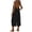 Black-pants, variant on Women's Loose Fit Sleeveless Jumpsuits Stretchy Long Pant Romper Trendy Solid Color Softy Comfort Backless Jumpsuits with Adjustable Spaghetti Strap