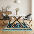 thumbnail image 3 of ODIKA 5'x7' Ultra-Soft Area Rug, Deep Blue Ocean with Playful Sea Creatures Vibrant Turtles, Fish, Octopus Amid Reefs Washable, Bare feet friendly, Silk-Touch for Bedroom Home office, 3 of 7