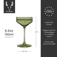 thumbnail image 4 of Viski Nouveau Champagne Coupe Glasses, Home Bar Gifts, 6.5oz Set of 2, Sage, 4 of 9
