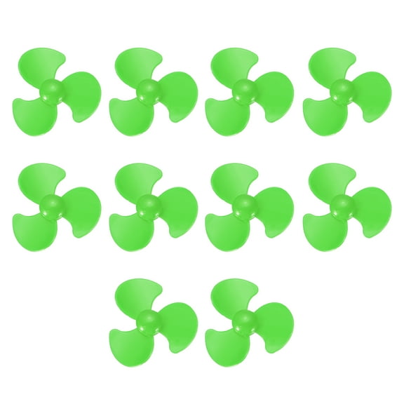 Uxcell 2mm DC Motor Shaft Propeller, 30mm Fan Shape 3-blade Plastic Round Propellers for DIY Model Airplane Science Education Toys Motor RC Boat Micro (Green, Pack of 10)
