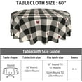 thumbnail image 4 of Checkered Valentines Tablecloth Round 60 Inch,Black Plaid Table Cloth,Stain Resistance Polyester Red Heart Valentine''s Day Table Covers for Kitchen Dining,Small Tablecloth for Parties Picnic, 4 of 6