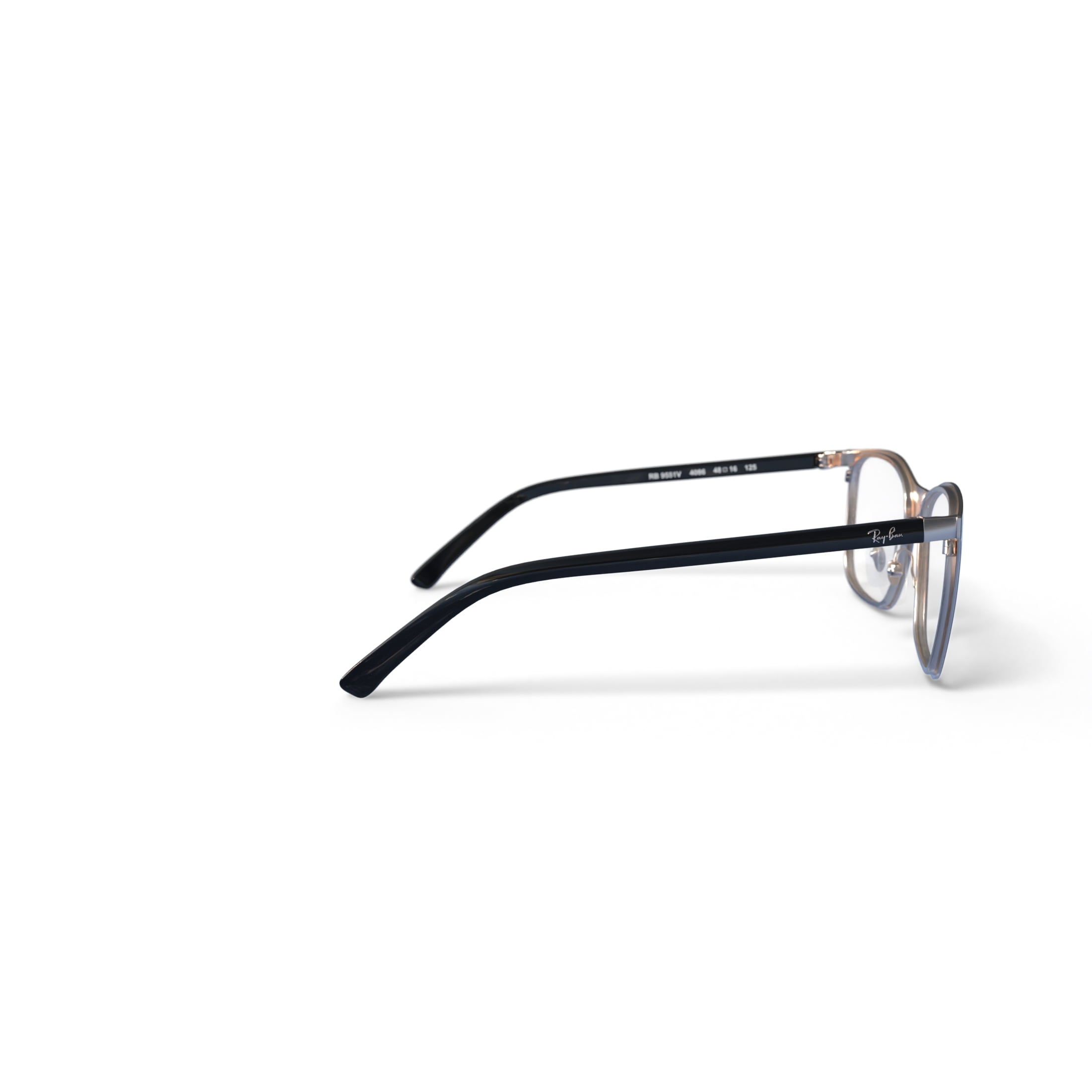 Ray-Ban Youth Size 48 0RY9551V Prescription Eyeglasses with Case, Black on Arista/Demo Lens