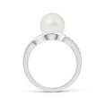 thumbnail image 2 of Angara Solitaire South Sea Cultured Pearl Bypass Ring with Diamonds in 14K White Gold for Women | June Birthstone Jewelry for Her, 2 of 8