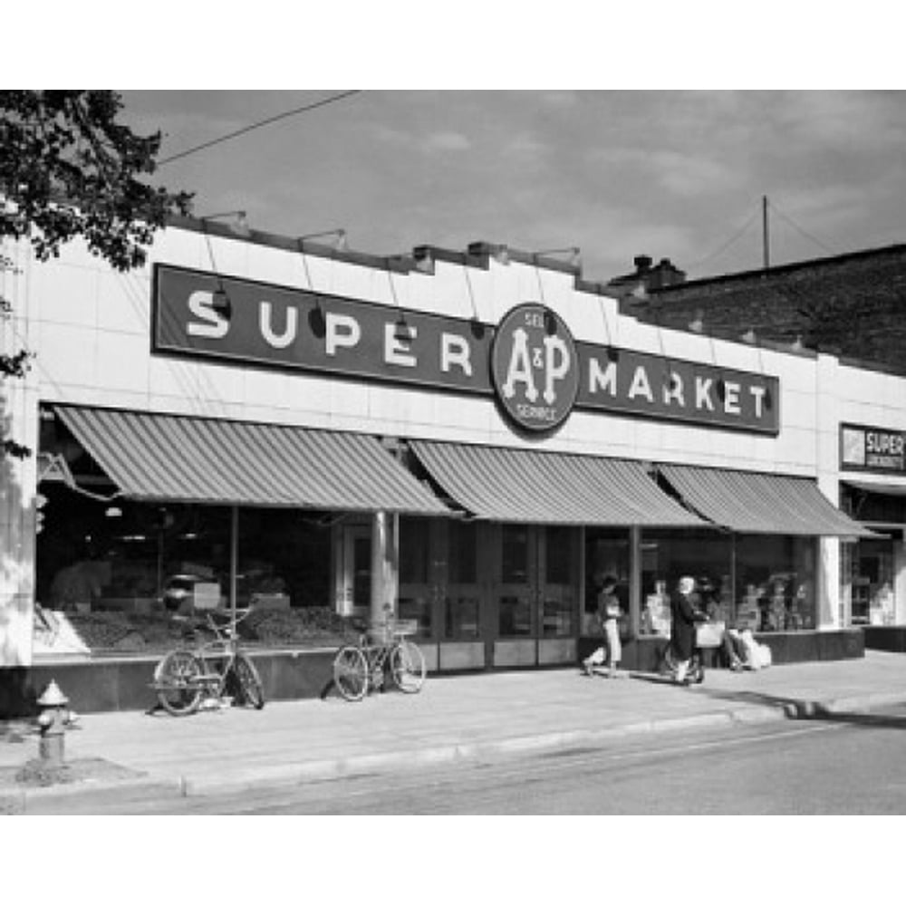 Facade of a supermarket A&P Supermarket Ridgewood New Jersey USA Poster Print (18 x 24