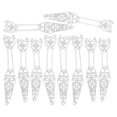 thumbnail image 1 of 10 anillos góticos con forma de garra para dedos - Anillo de Halloween con cadena, joyería vintage hueca para mano para mujer, cosplay., 1 of 7