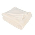 thumbnail image 2 of Superior Fleece Plush Fluffy Soft Blanket, Solid Ivory, Throw, 2 of 7
