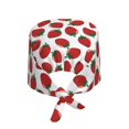 thumbnail image 2 of Salouo Hand Drawn Strawberry Print Adjustable Working Caps,1 Pcs Working Hats Elastic Scrub Hats Elastic Tie Back Hats Unisex Nurse Scrub Cap Nurse Hats ,One Size, 2 of 7