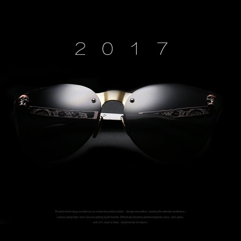 Skull Women for Cat Eye Sunglasses Vintage Oversized Rimless  display picture 1