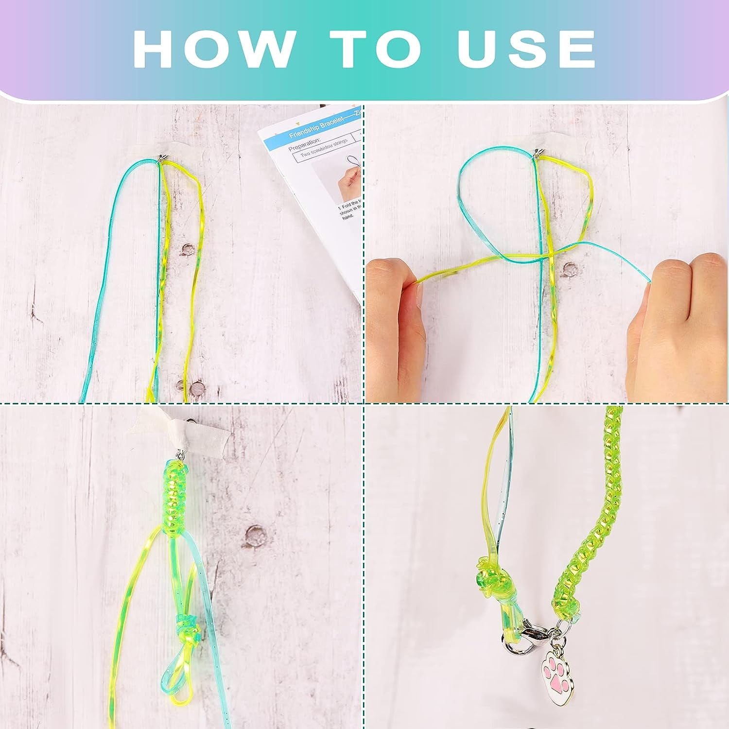 Plastic Lanyard String 20 Rolls Boondoggle String with Instruction for Beginners and 220 Beads Gimp Bracelet Making Kit for DIY Bracelets Key