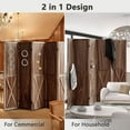thumbnail image 6 of 6 Panel Pegboard Room Divider, 5.6Ft Pegboard Display Folding Privacy Screens, Wood Room Divider Peg Board Display Freestanding for Trade Show Craft Show Home Wall Organizer, Brown, 6 of 18