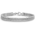 thumbnail image 3 of Solid Sterling Silver Rhodium-plated Bracelet - 7.5"- Made In Italy, 3 of 7