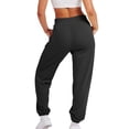 thumbnail image 3 of ALLLIST Pants for Women Elastic Waist Joggers Plain Black Knit Pants Ladie's Pants, 3 of 6
