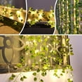 thumbnail image 5 of Cadena de luces solares para exteriores, cadena de luces de 50 LED con forma de hoja de sandía, 5 M/16,4 pies, 8 diseños para exteriores, adecuadas para decoraciones de Halloween, Navidad, bodas y cum, 5 of 5
