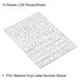 thumbnail image 3 of Uxcell Vinyl Self Adhesive Letter Number Sticker Decal Kit, White 126 Piece 10 Sheets, 3 of 5