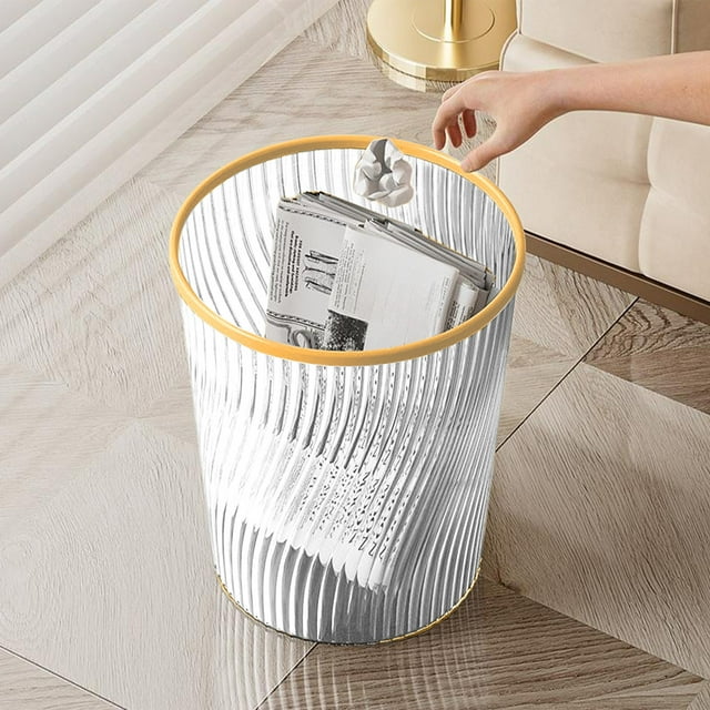 Oefntac Savings Trash Can Vertical Light Translucent Large Capacity Trash Can Style Trash Can 12L