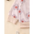 thumbnail image 6 of Suealasg Toddler Baby Girl 3PCS Clothes Long Sleeve Floral Heart Print Sweatshirt Shirt Top + Elastic Band Pants Headband Sets 3M 6M 9M 12M 18M 24M 2T 3T Infant Girls Fall Winter Outfits Set, 6 of 9