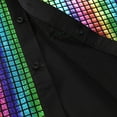 thumbnail image 7 of Fashion Disco Outfit Mens 70s 80s Shiny Sequin Shirts Metallic Party Short Sleeve Button Down Shirts Funny Nightclub Tee Shirt, 7 of 7