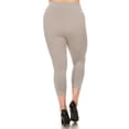 thumbnail image 3 of LAVRA Women's Plus Size Capri Legging Cropped Solid Stretchy Nylon Pants, 3 of 5