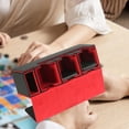 thumbnail image 1 of Caja de baraja de cartas de cuero PU, soporte para tarjetas multifuncional, caja de cartas de juego coleccionable negro rojo, 1 of 8