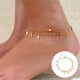 thumbnail image 3 of Qarigey Tobillera en capas de tobillo Tobilleras para mujer Adornos Cadenas para pies Oro Type3 NO3, 3 of 6