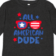 thumbnail image 4 of Inktastic 4th of July All American Dude with Red and Blue Glasses Boys Long Sleeve Toddler T-Shirt, 4 of 5