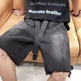 thumbnail image 6 of GHSOHS Mens Shorts Black Cargo Shorts Breathable Large Size Mens Baggy Jean Shorts Y2k Hop Cargo Pants Jorts Loose Fit Long Denim Shorts Streetwear Cargo Shorts,L, 6 of 8