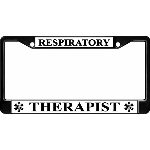 Respiratory Therapist Black License Plate Frame