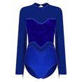 thumbnail image 3 of Doomiva Women Sequin Latin Dance Leotard Tassel Long Sleeve Dance Bodysuit Gymnastic Dancewear Blue 3XL, 3 of 7