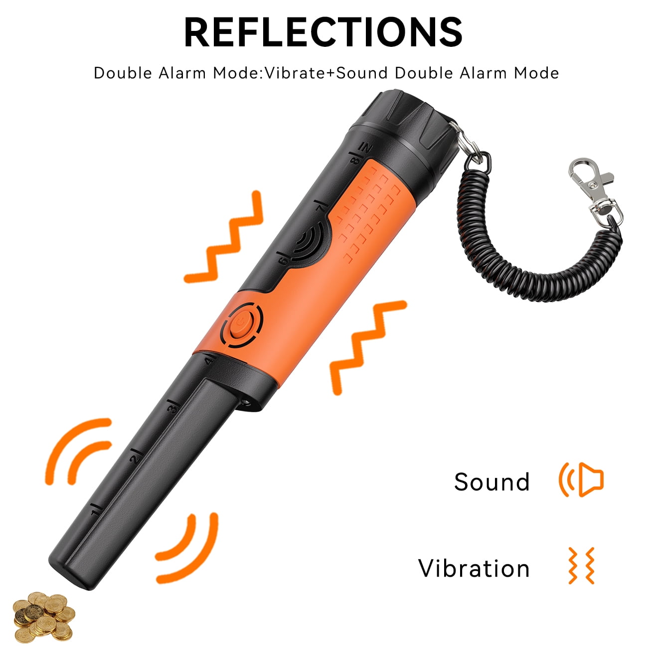 IP68 Waterproof Handheld Metal Detector Pinpointer - 2 Modes for Metal Detection & Treasure Hunting, All-Ages Design