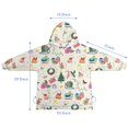thumbnail image 7 of Beige Christmas Santa Pattern Blanket Hoodies for Kids 6-13YR Oversize Wearable Blanket Hoodies for Boys Girls Teens, 7 of 7