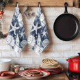 thumbnail image 6 of Coastal Starfish Kitchen Towels Set of 3, Ocean Conch Nautical Navy Oil Paint Coral Absorbent Dish Towels for Kitchen, Microfiber Hand Towel, Quick Drying Tea Towel for Cleaning Decorative Dishcloths, 6 of 7