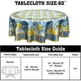 thumbnail image 2 of Lemon Floral Tablecloth Round 60 Inch Tile Flower Table Cover Washable Wipeable Tabletop Decorative for Kitchen Dining Room Picnic Party, 2 of 8