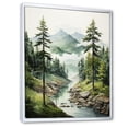 thumbnail image 2 of Designart "Green Pine Tree magic Guardians I" Floral Floater Framed Canvas Print, 2 of 7