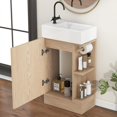 thumbnail image 3 of 19" Small Single Bathroom Vanity with Sink,1 Door,Toilet Paper Holder and Left or Right Storage Shelves,Modern Wood Bathroom Vanity Sink Cabinet, Freestanding, 3 of 9