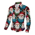 thumbnail image 5 of qolati Mens Christmas Shirts Casual Printed Long Sleeve Button Up Dress Shirt Male Winter Festival Shirts Santa Claus Party Hawaii Blouses Top, 5 of 8